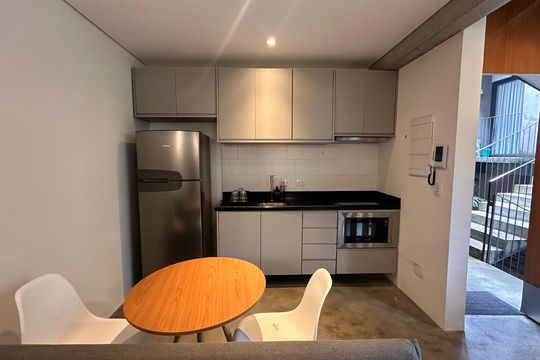 Sala/Cozinha de apartamento para alugar com 1 quarto, 36m² em Brooklin, São Paulo