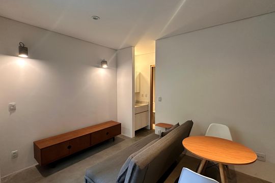 Sala/Cozinha de apartamento para alugar com 1 quarto, 36m² em Brooklin, São Paulo
