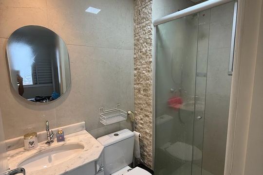 Banheiro de apartamento à venda com 2 quartos, 60m² em Parque Maria Domitila, São Paulo