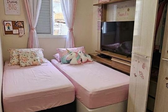 Quarto de apartamento à venda com 2 quartos, 43m² em Jardim Progresso, Santo André