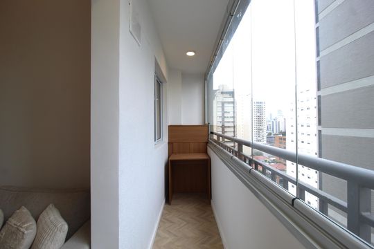Varanda de apartamento para alugar com 1 quarto, 30m² em Vila Olímpia, São Paulo