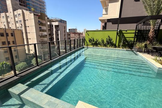 Área comum - Piscina de apartamento para alugar com 1 quarto, 54m² em Setor Bueno, Goiânia