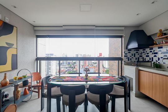 Varanda gourmet de apartamento à venda com 3 quartos, 117m² em Vila Santa Teresa, Santo André