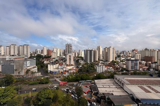 Vista da suíte 2 de apartamento à venda com 3 quartos, 117m² em Vila Santa Teresa, Santo André