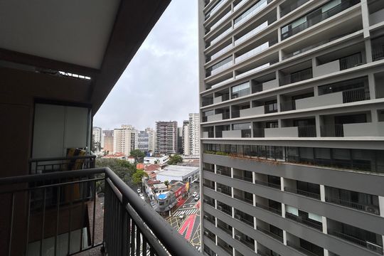 Varanda Sala de apartamento à venda com 1 quarto, 34m² em Vila Clementino, São Paulo