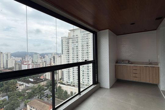 Varanda da Sala de apartamento para alugar com 1 quarto, 55m² em Boqueirão, Santos