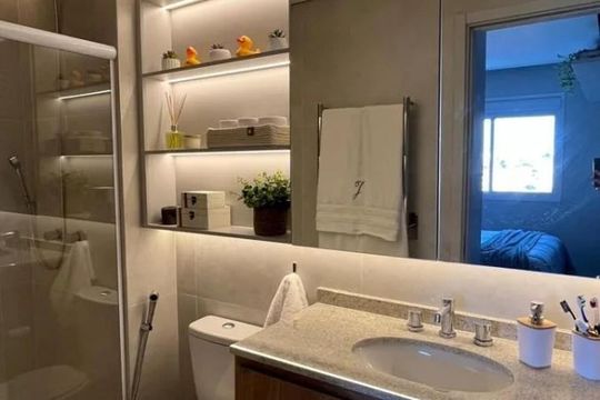 Banheiro de apartamento à venda com 2 quartos, 68m² em Jardim Prudência, São Paulo