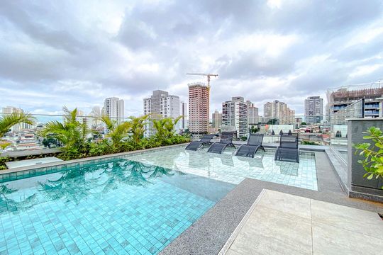 Área comum - Piscina de kitnet/studio para alugar com 1 quarto, 25m² em Ipiranga, São Paulo