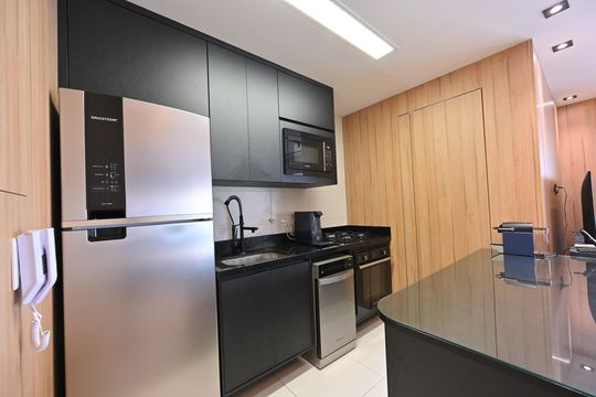 Cozinha de apartamento à venda com 1 quarto, 70m² em Vila Clementino, São Paulo