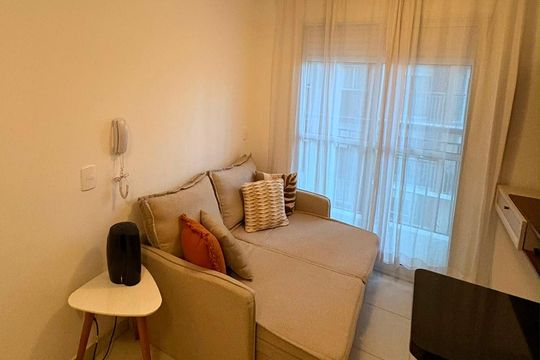 Sala de apartamento para alugar com 1 quarto, 29m² em Jardim Caravelas, São Paulo