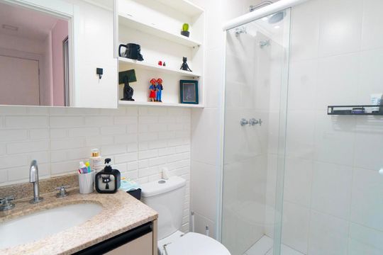 Banheiro Suíte de apartamento à venda com 2 quartos, 69m² em Vila Mascote, São Paulo