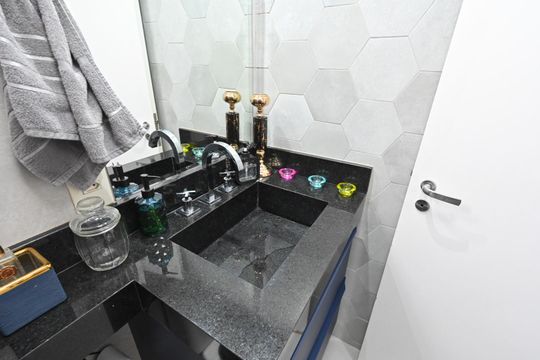 Banheiro da Suíte de apartamento à venda com 2 quartos, 85m² em Vila do Bosque, São Paulo