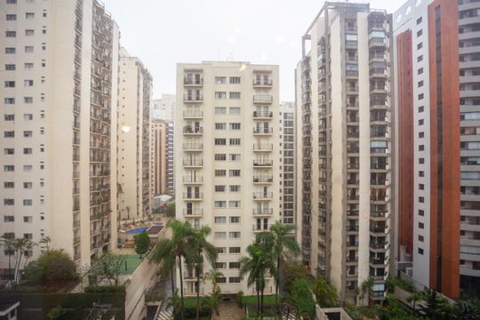 Vista da Sala de apartamento à venda com 2 quartos, 55m² em Moema, São Paulo