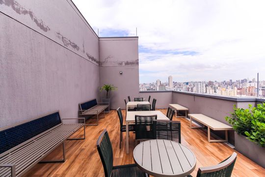 Área comum - Churrasqueira de apartamento para alugar com 1 quarto, 30m² em Mooca, São Paulo
