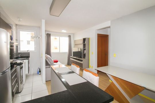 Sala/Cozinha de apartamento à venda com 2 quartos, 52m² em Olaria, Canoas