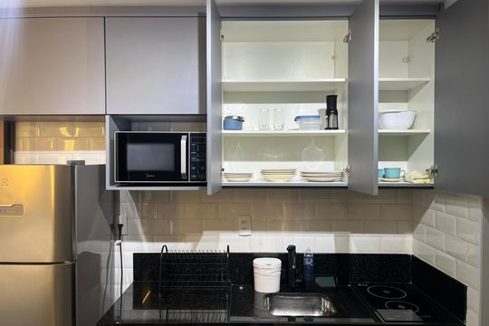 Cozinha de kitnet/studio para alugar com 1 quarto, 25m² em Perdizes, São Paulo
