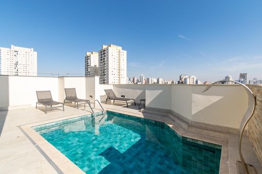 Área comum - Piscina de apartamento para alugar com 1 quarto, 70m² em Campo Belo, São Paulo