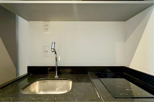 Cozinha de kitnet/studio à venda com 1 quarto, 20m² em Jardim Paulista, São Paulo