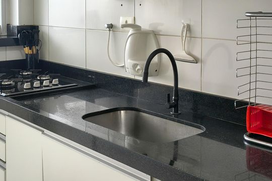 Cozinha de apartamento para alugar com 3 quartos, 102m² em Canto do Forte, Praia Grande