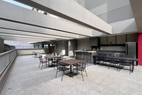 Área comum - Churrasqueira de apartamento para alugar com 1 quarto, 45m² em Pinheiros, São Paulo