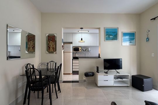Sala de apartamento para alugar com 1 quarto, 60m² em Aparecida, Santos