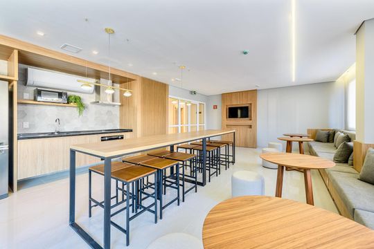 Área externa de kitnet/studio para alugar com 1 quarto, 28m² em Partenon, Porto Alegre