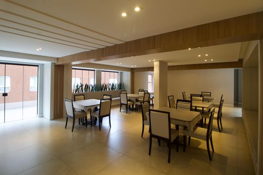 Área comum - Salão de festas de apartamento para alugar com 1 quarto, 32m² em Centro, Curitiba