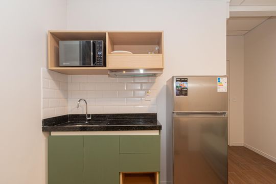 Cozinha de apartamento para alugar com 2 quartos, 23m² em Centro Histórico de São Paulo, São Paulo