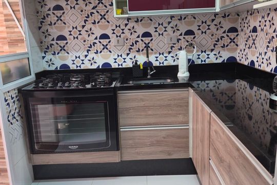Cozinha de apartamento à venda com 2 quartos, 66m² em Parque das Nações, Santo André