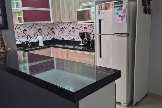 Cozinha de apartamento à venda com 2 quartos, 66m² em Parque das Nações, Santo André