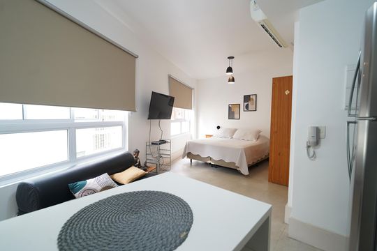 Cozinha de kitnet/studio para alugar com 1 quarto, 26m² em Consolação, São Paulo