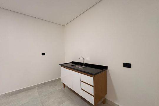 Cozinha de kitnet/studio para alugar com 1 quarto, 17m² em Parque das Nações, Santo André