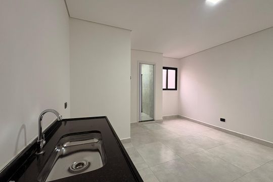 Cozinha de kitnet/studio para alugar com 1 quarto, 17m² em Parque das Nações, Santo André