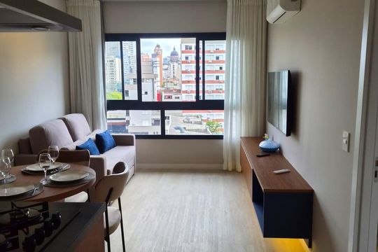 Sala de apartamento à venda com 1 quarto, 46m² em Cidade Baixa, Porto Alegre