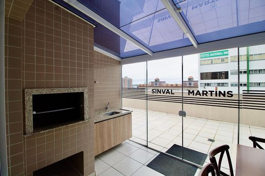 Área comum - Churrasqueira de apartamento para alugar com 1 quarto, 33m² em Centro, Curitiba