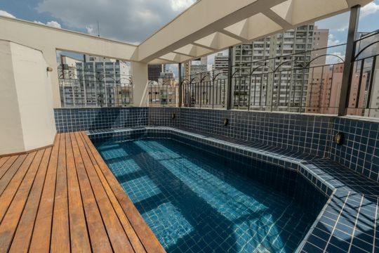 Área comum - Piscina de apartamento para alugar com 1 quarto, 60m² em Bela Vista, São Paulo