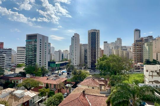 Vista da varanda gourmet  de apartamento à venda com 3 quartos, 198m² em Paraíso, São Paulo