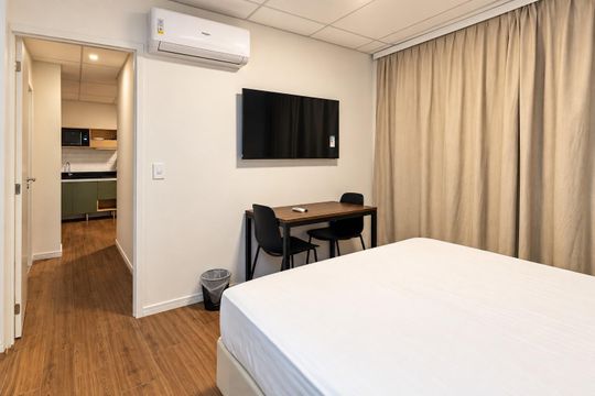 Dormitório - Suíte de kitnet/studio para alugar com 2 quartos, 42m² em Centro Histórico de São Paulo, São Paulo