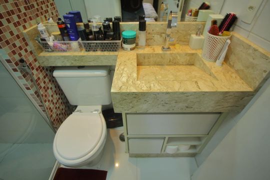 Banheiro da Suíte de apartamento à venda com 3 quartos, 60m² em Planalto, São Bernardo do Campo