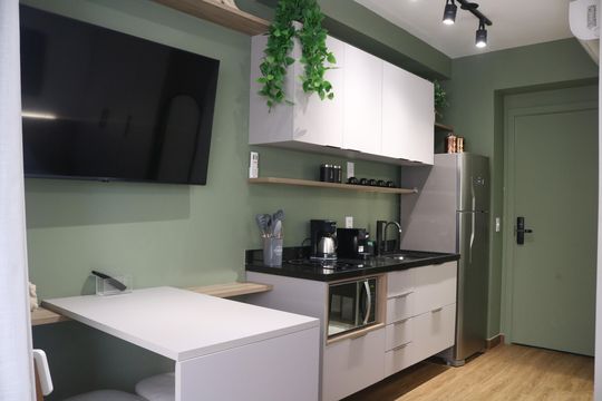 Cozinha de kitnet/studio para alugar com 1 quarto, 24m² em Perdizes, São Paulo