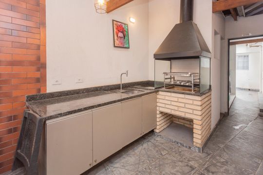 Área comum - Churrasqueira de kitnet/studio para alugar com 1 quarto, 23m² em Jurubatuba, São Paulo