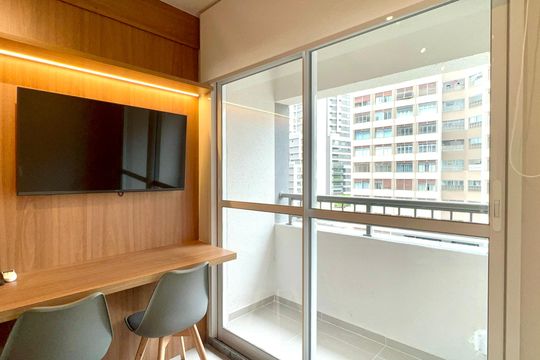 Sala de apartamento para alugar com 1 quarto, 25m² em Vila Nova Conceição, São Paulo