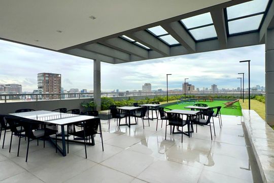 Área comum - Churrasqueira de kitnet/studio para alugar com 1 quarto, 25m² em Vila Nova Conceição, São Paulo