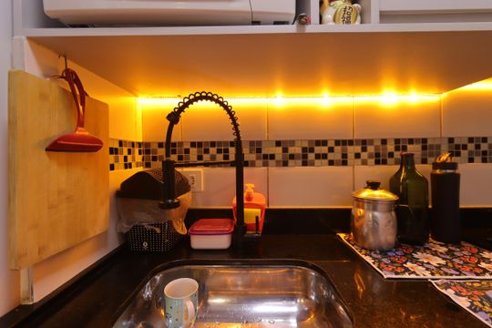 Cozinha - Pia de apartamento à venda com 2 quartos, 40m² em Vila Lutécia, Santo André