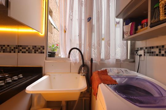 Área de Serviço de apartamento à venda com 2 quartos, 40m² em Vila Lutécia, Santo André