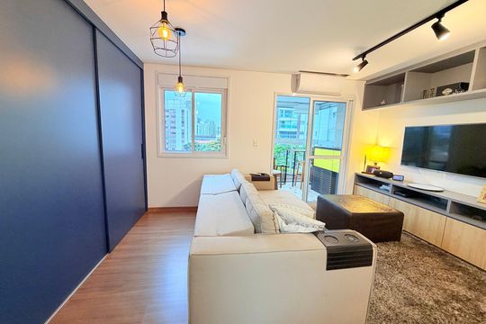 Sala de apartamento à venda com 1 quarto, 54m² em Jardim das Acacias, São Paulo