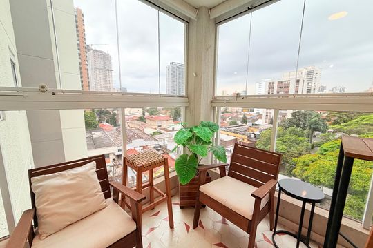 Varanda de apartamento à venda com 1 quarto, 54m² em Jardim das Acacias, São Paulo