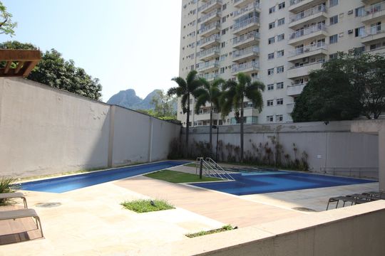 Área comum - Piscina de kitnet/studio para alugar com 1 quarto, 32m² em Jacarepaguá, Rio de Janeiro