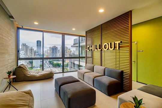Salão de Festas  de kitnet/studio à venda com 1 quarto, 23m² em Santo Amaro, São Paulo