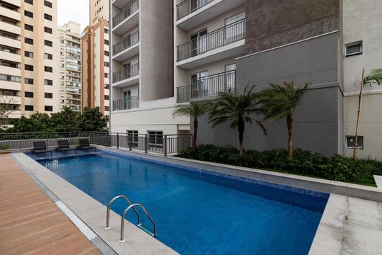 Área comum - Piscina de apartamento para alugar com 1 quarto, 28m² em Pompeia, São Paulo
